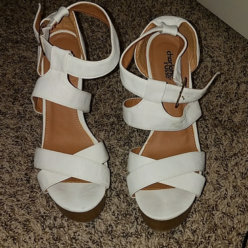 White Size 9 Charlotte Russe Wedges